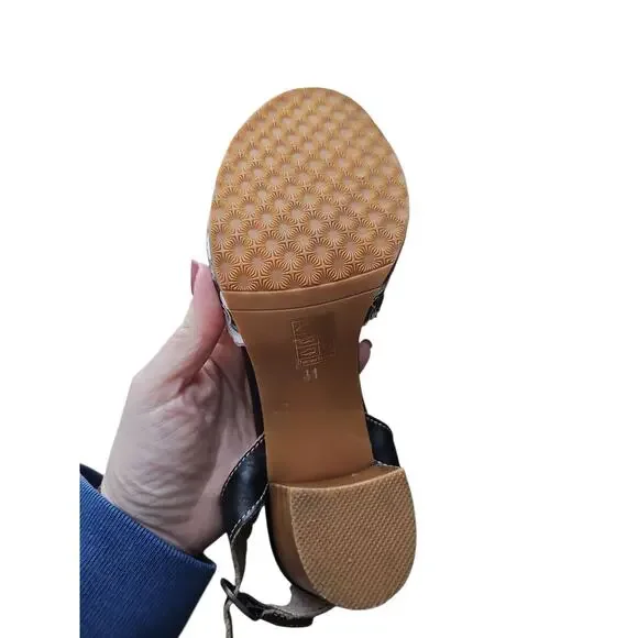 L'Artiste 41 Spring Steps Floradaciois black leather ankle strap sandals 9.5 10 - Picture 7 of 8